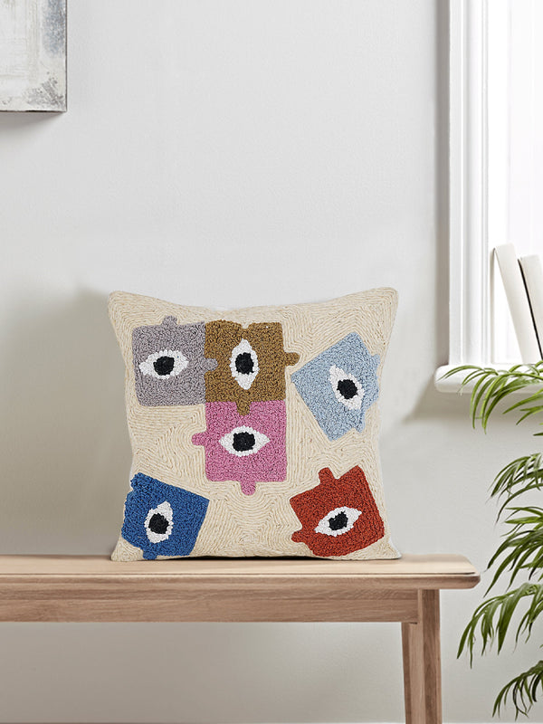 Cushion Cover - Puzzled Eye Embroidered