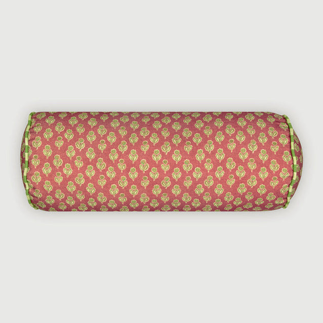 Viola Carmine Cotton Bolster Cover