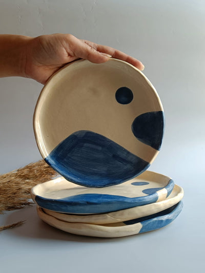 Ocean Flow Quarter Plate - Studio Pottery