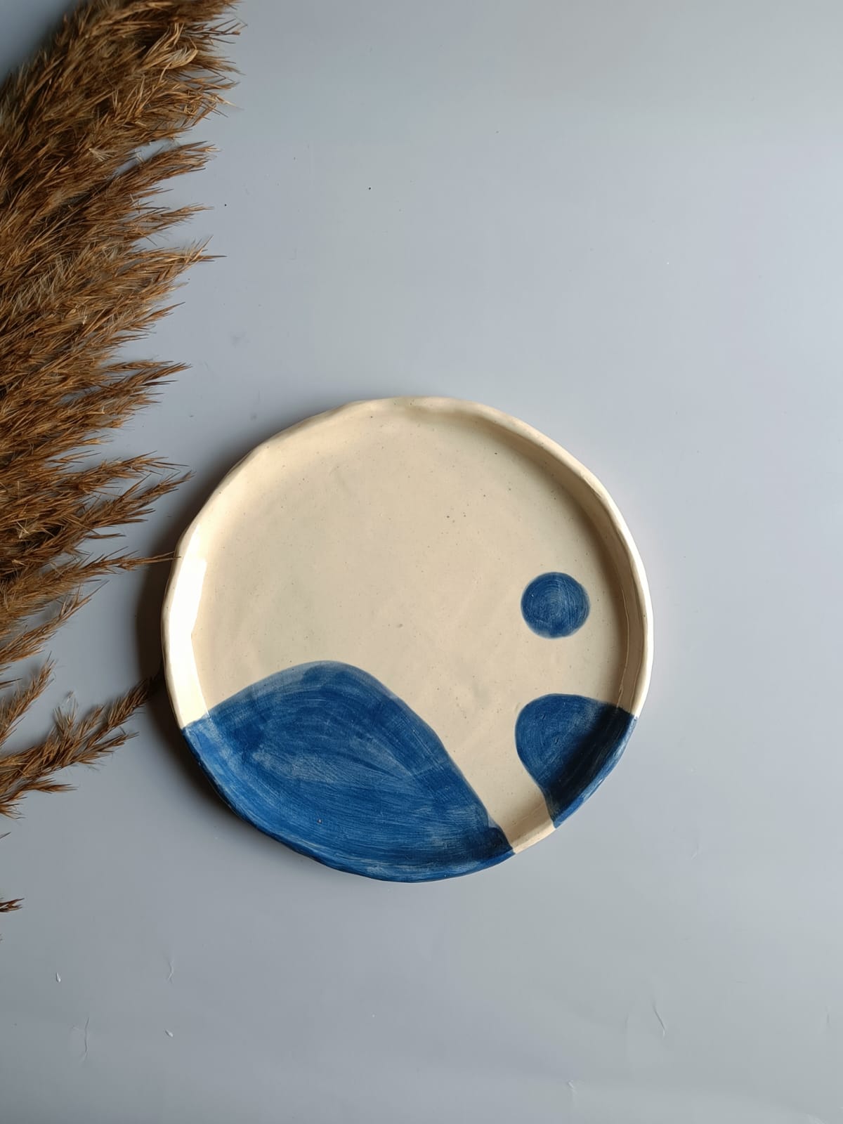 Ocean Flow Quarter Plate - Studio Pottery