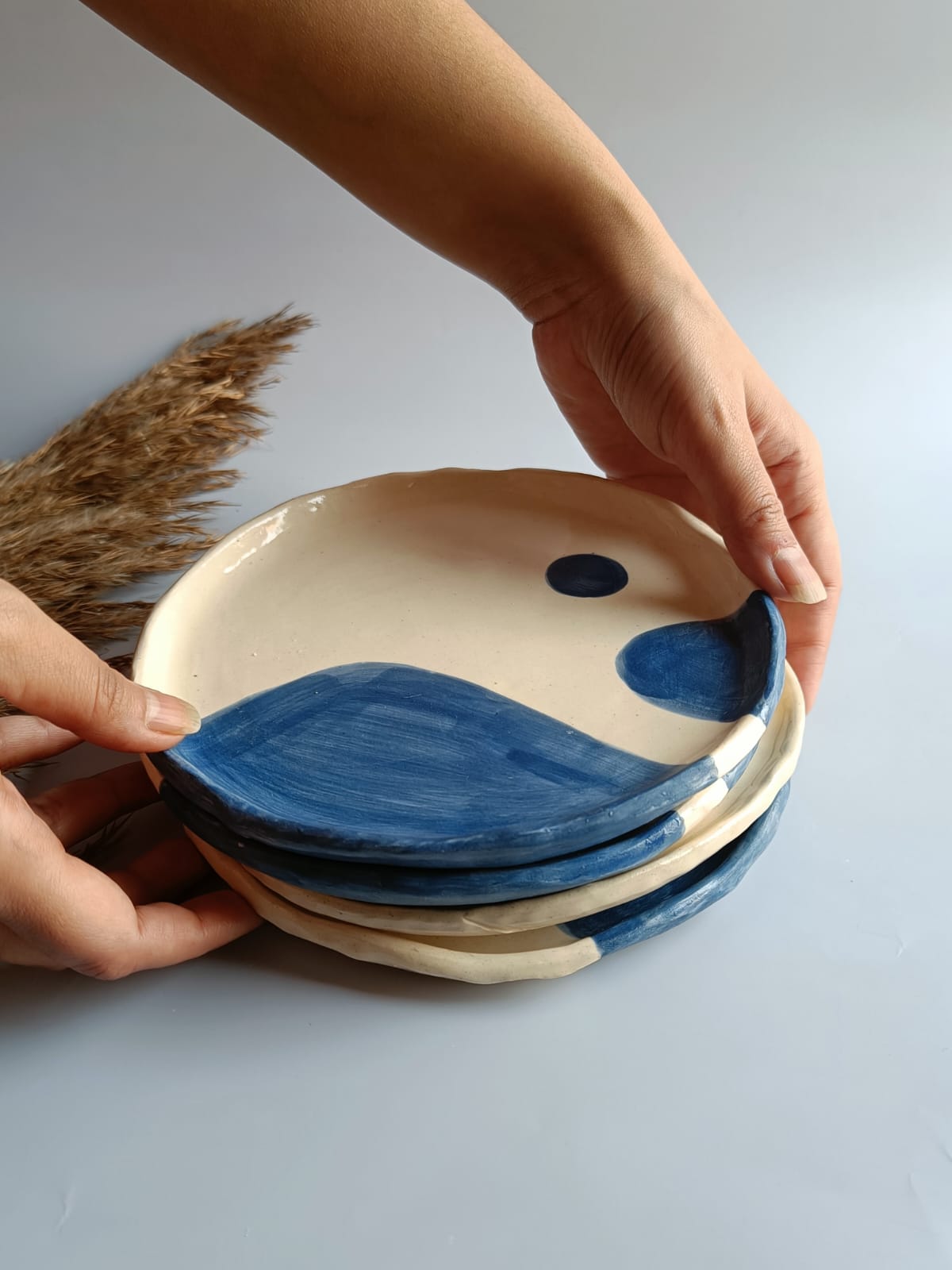 Ocean Flow Quarter Plate - Studio Pottery