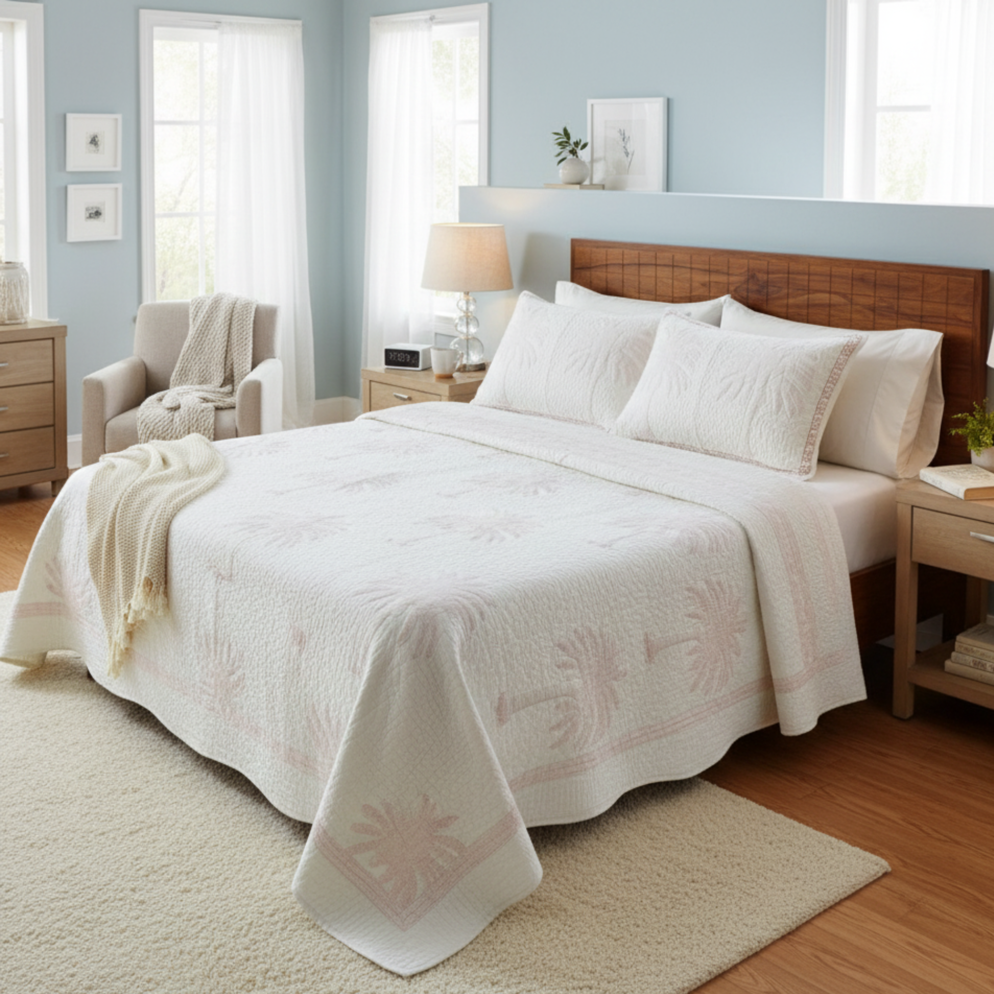 Chinar Bagh-Handblock Quilted Bedcover