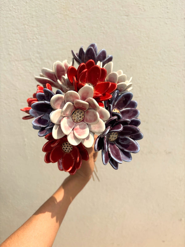 Rainflower Single flower stem - blushing pink