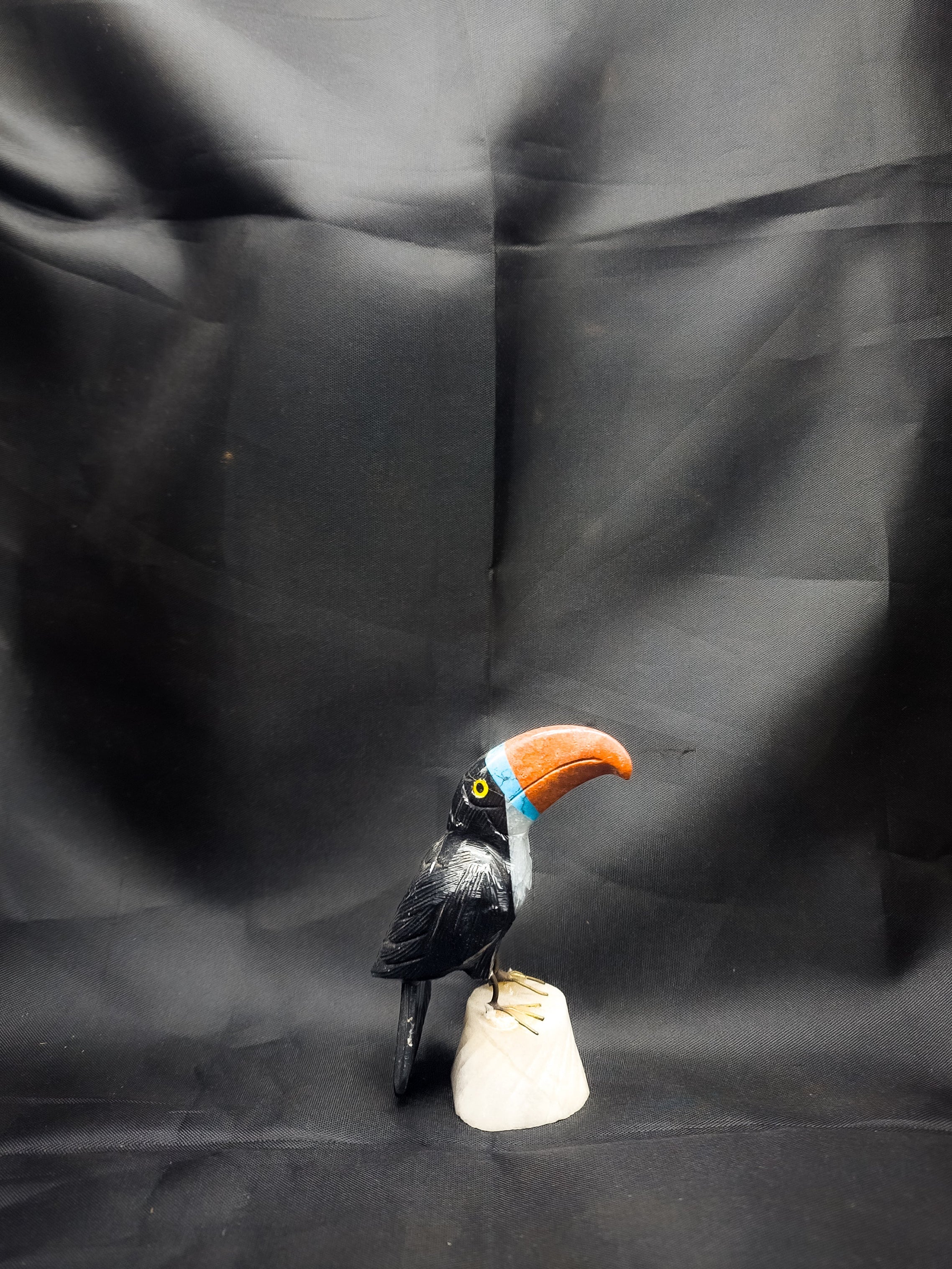 Real Gemstone Bird Statue