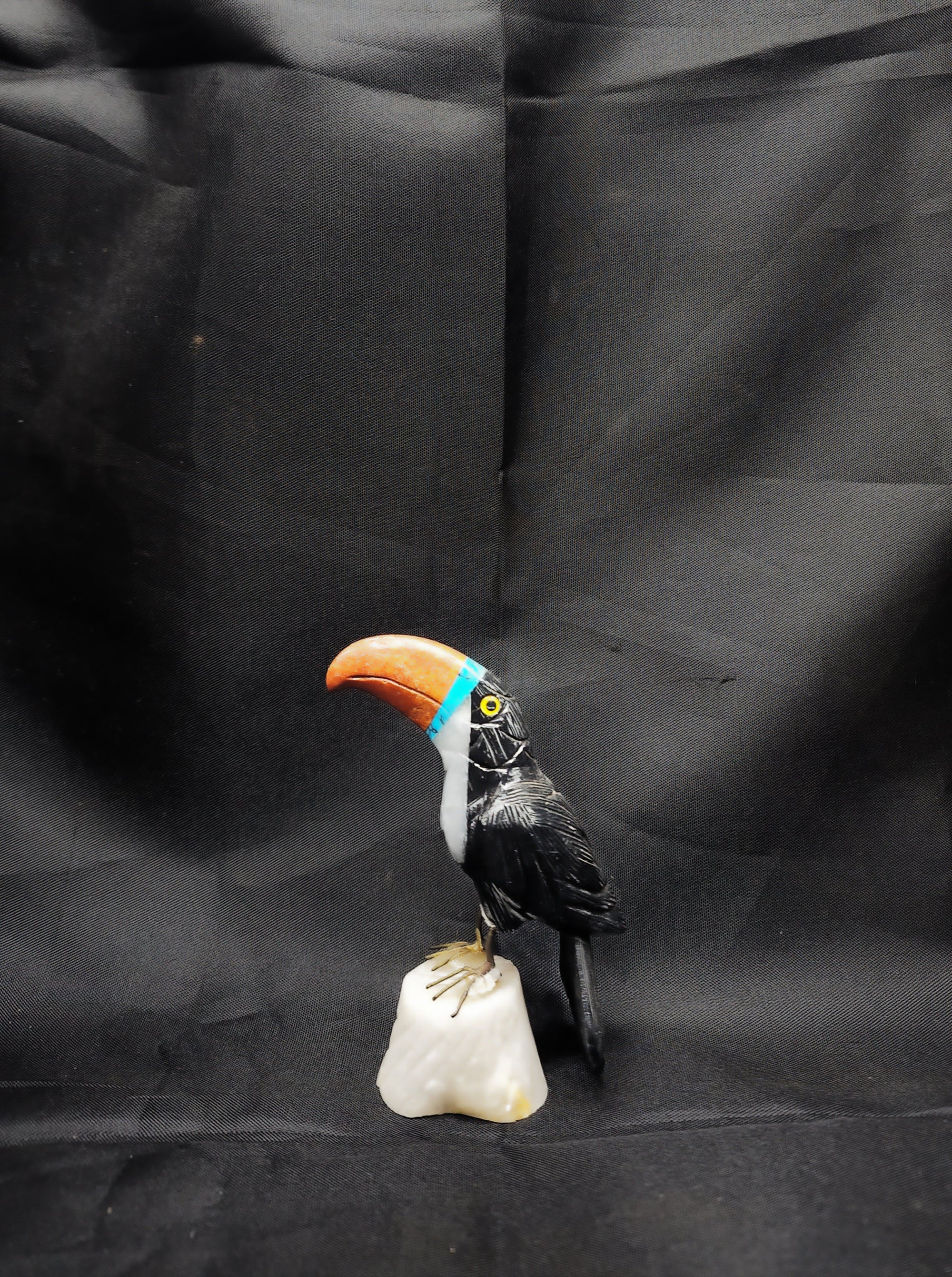 Real Gemstone Bird Statue