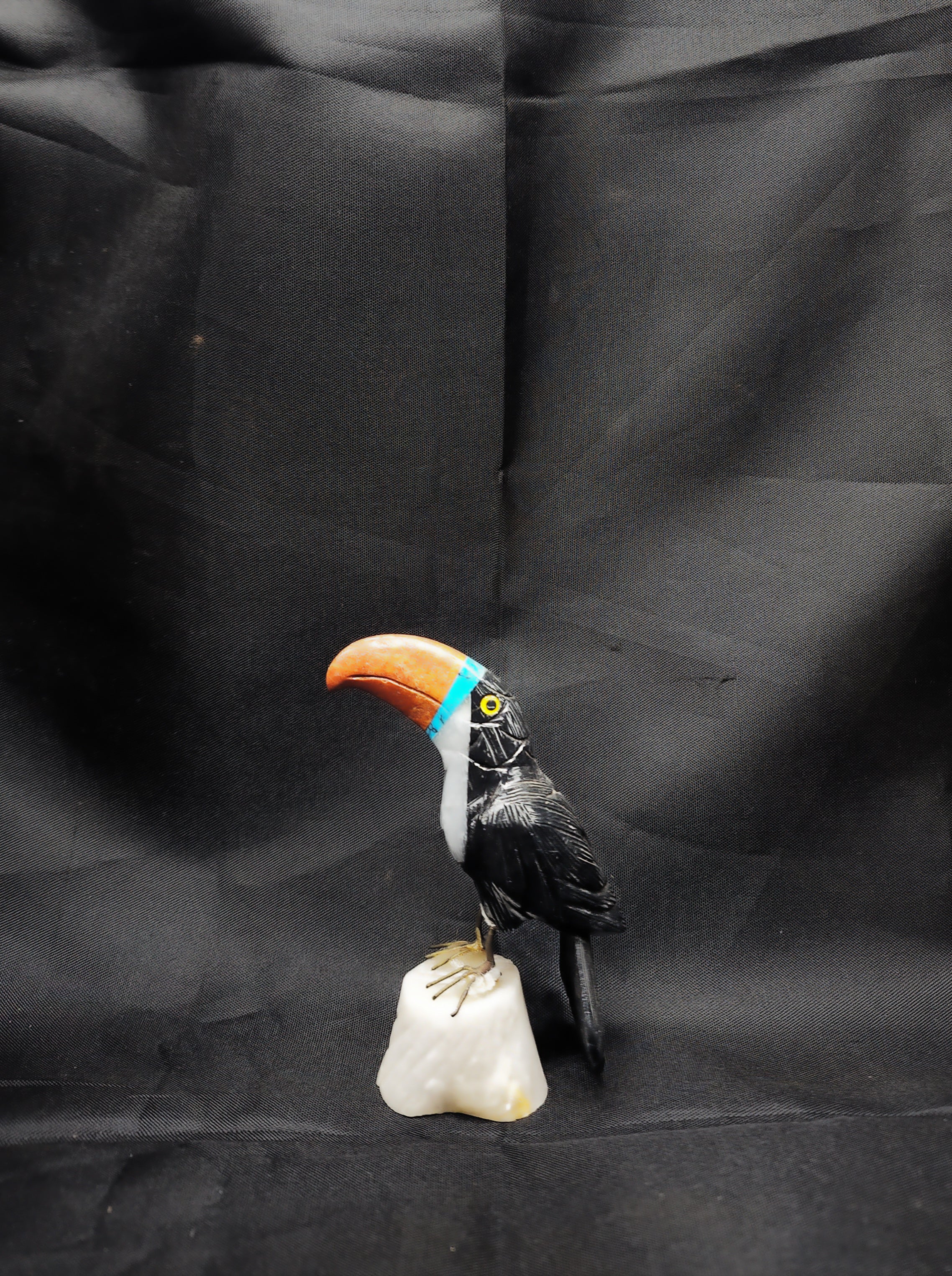 Real Gemstone Bird Statue