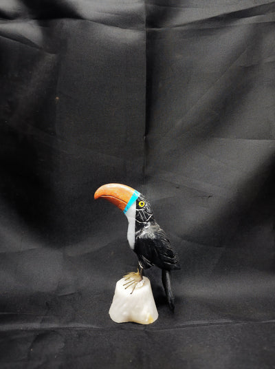 Real Gemstone Bird Statue