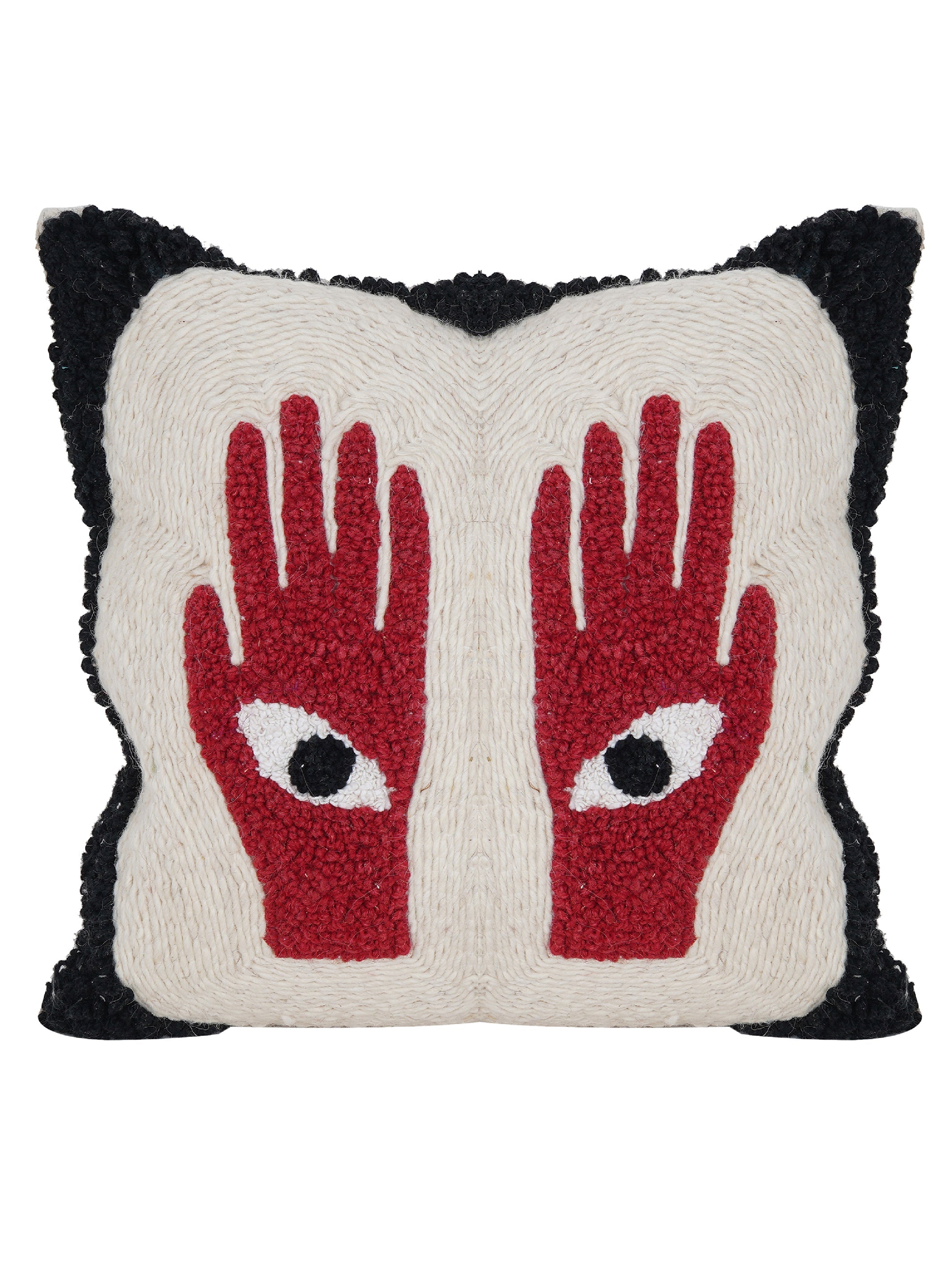 Cushion Cover - Red Hands Embroidered