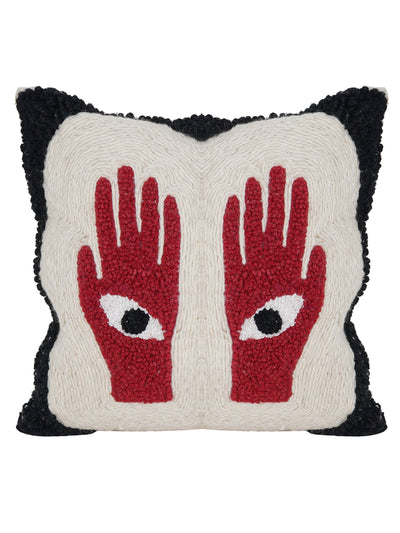 Cushion Cover - Red Hands Embroidered