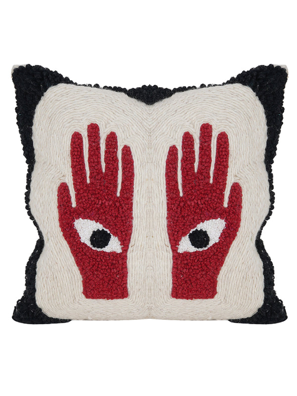 Cushion Cover - Red Hands Embroidered