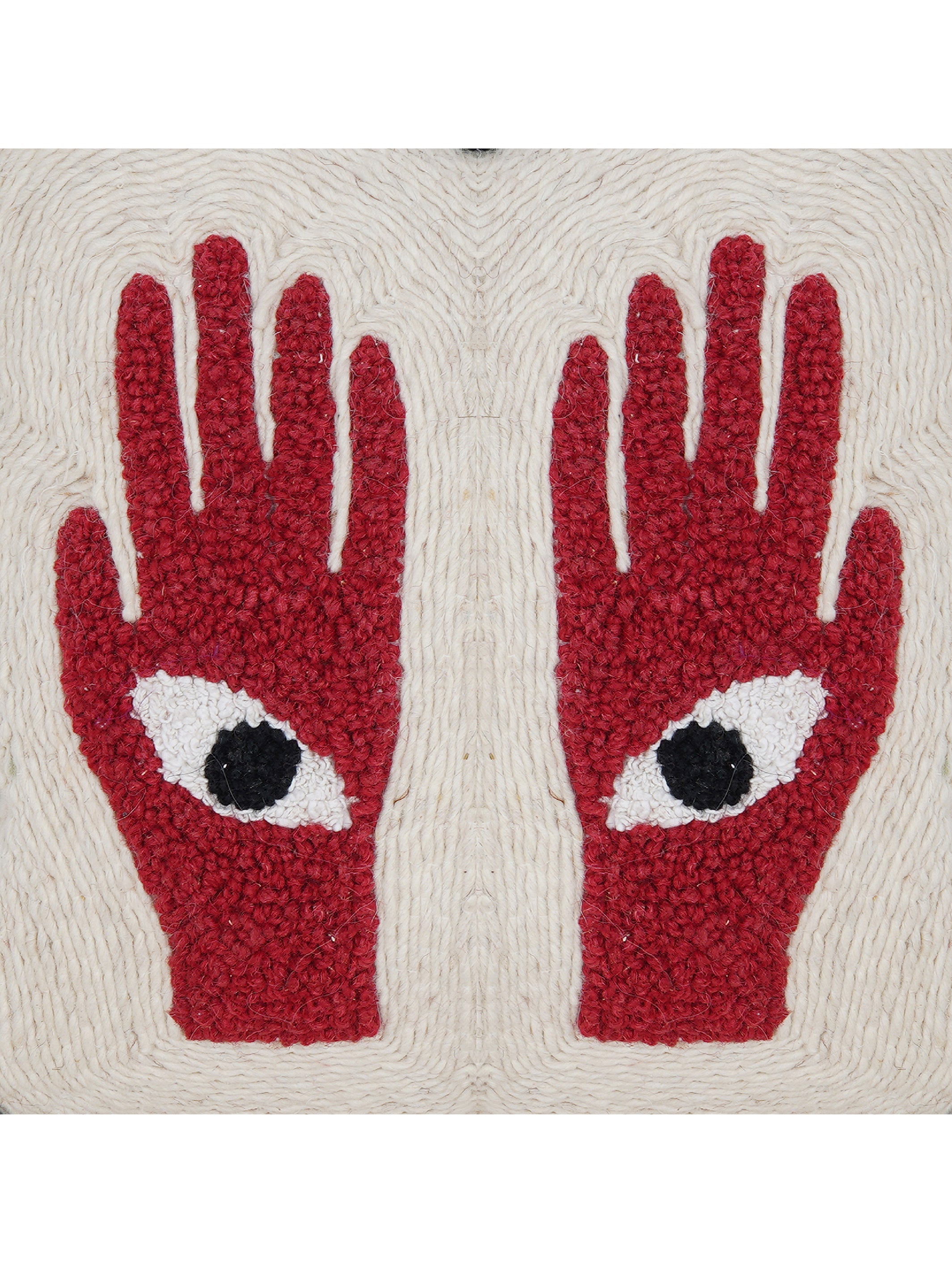 Cushion Cover - Red Hands Embroidered