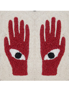 Cushion Cover - Red Hands Embroidered