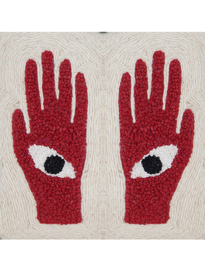 Cushion Cover - Red Hands Embroidered