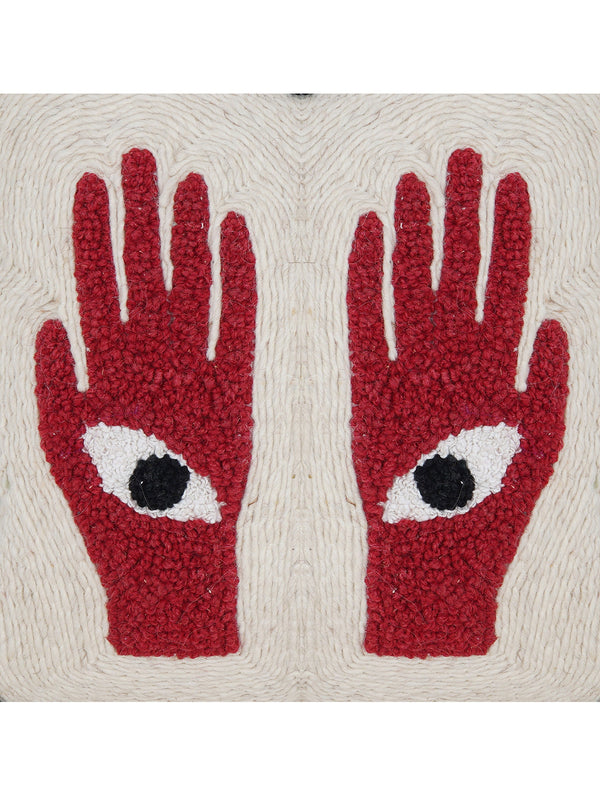Cushion Cover - Red Hands Embroidered