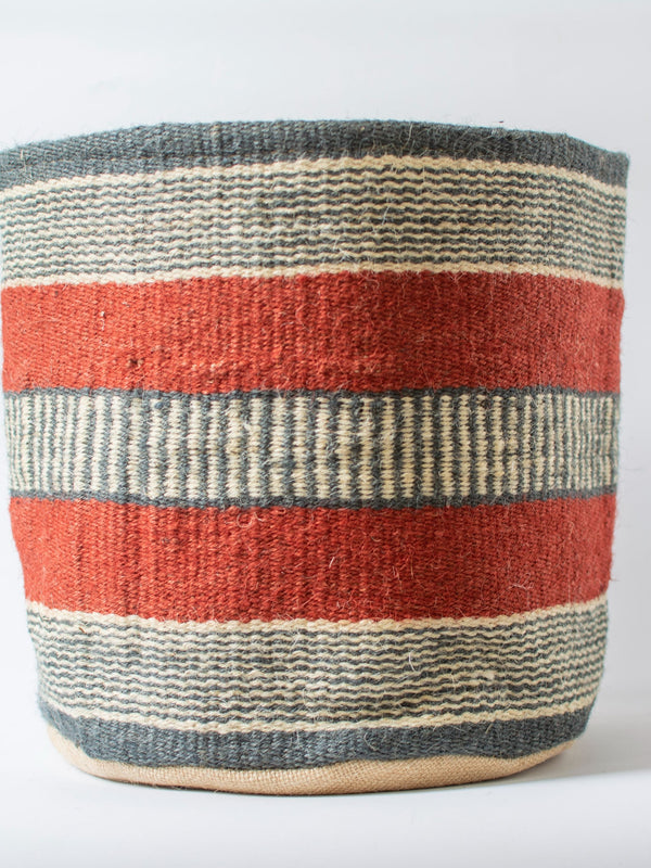 Red Jute Handwoven Basket Large