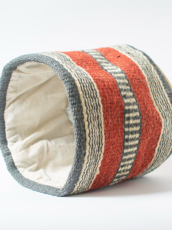 Red Jute Handwoven Basket Large