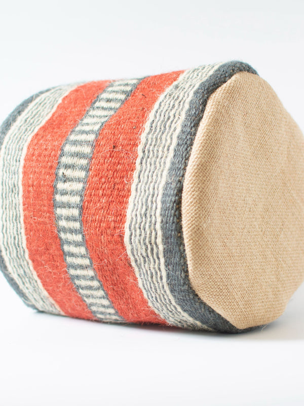 Red Jute Handwoven Basket Large
