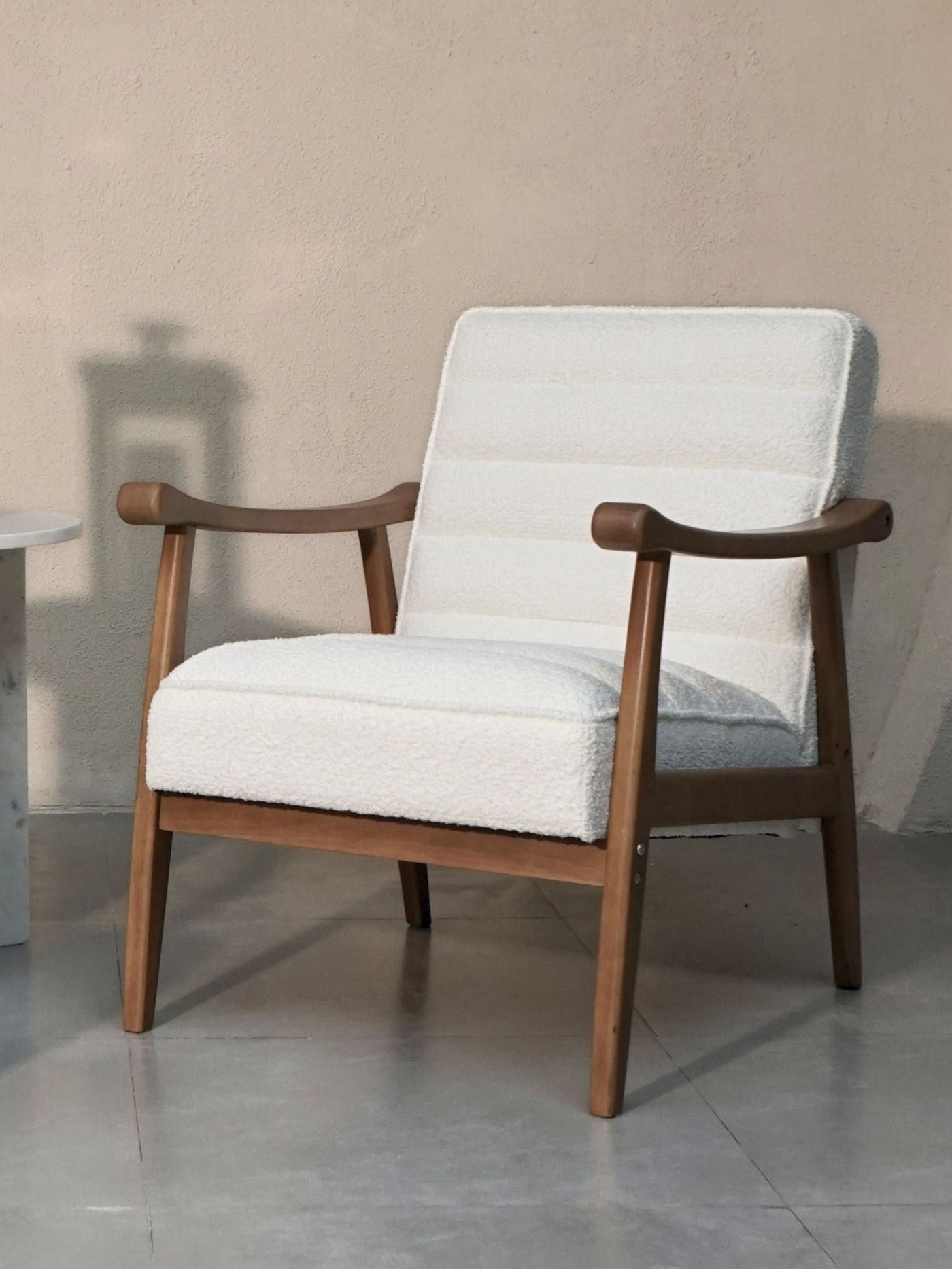 White Armchair - Rhea Boucle