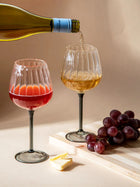 Ribbed Goblet Wine Glass - Smoke