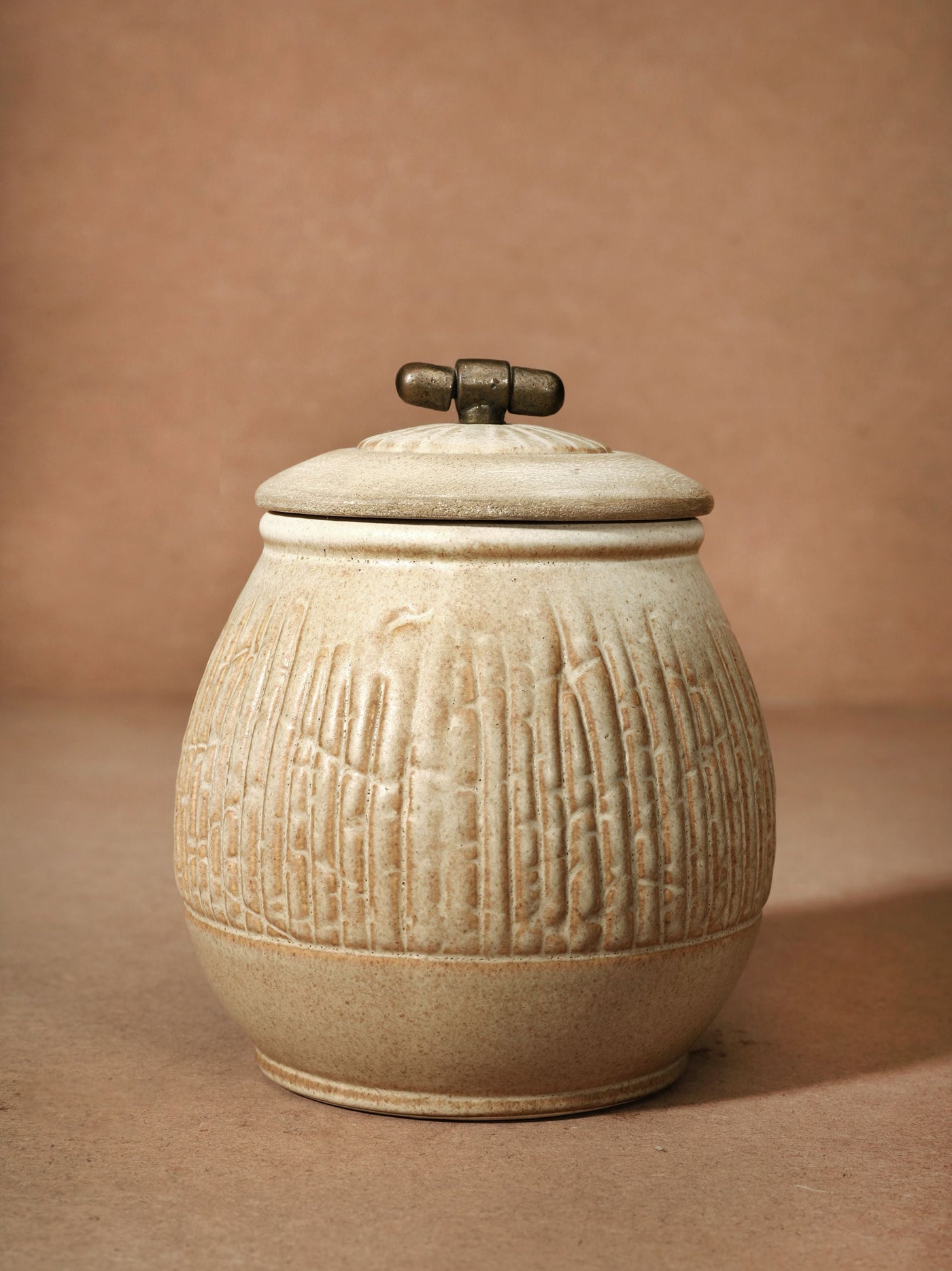 Ridged Ceramic Jar