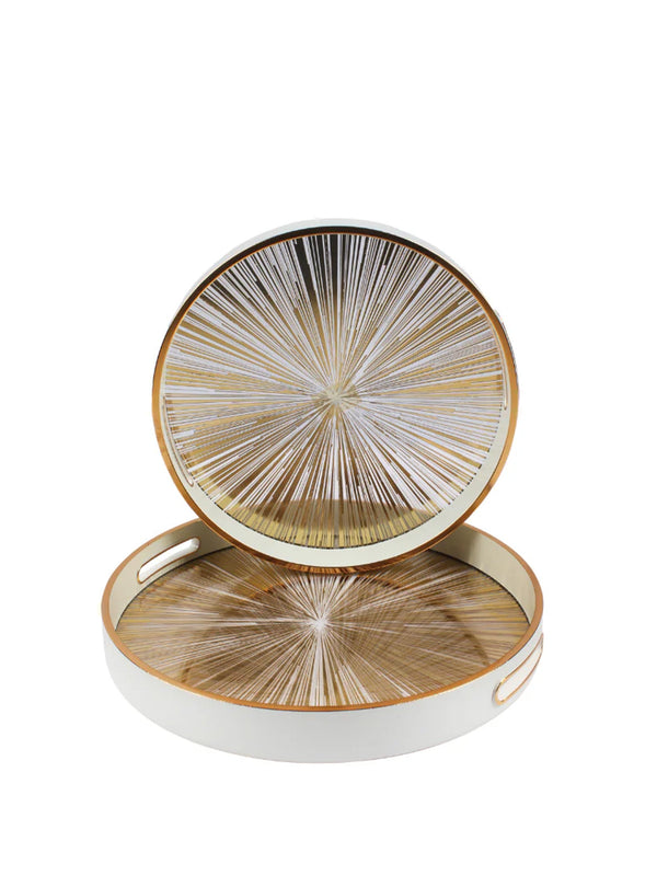 Rising Sun Serving Tray - Set Of 2