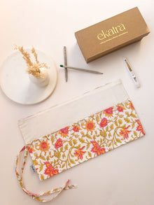Roll Up Case - Pink Floral