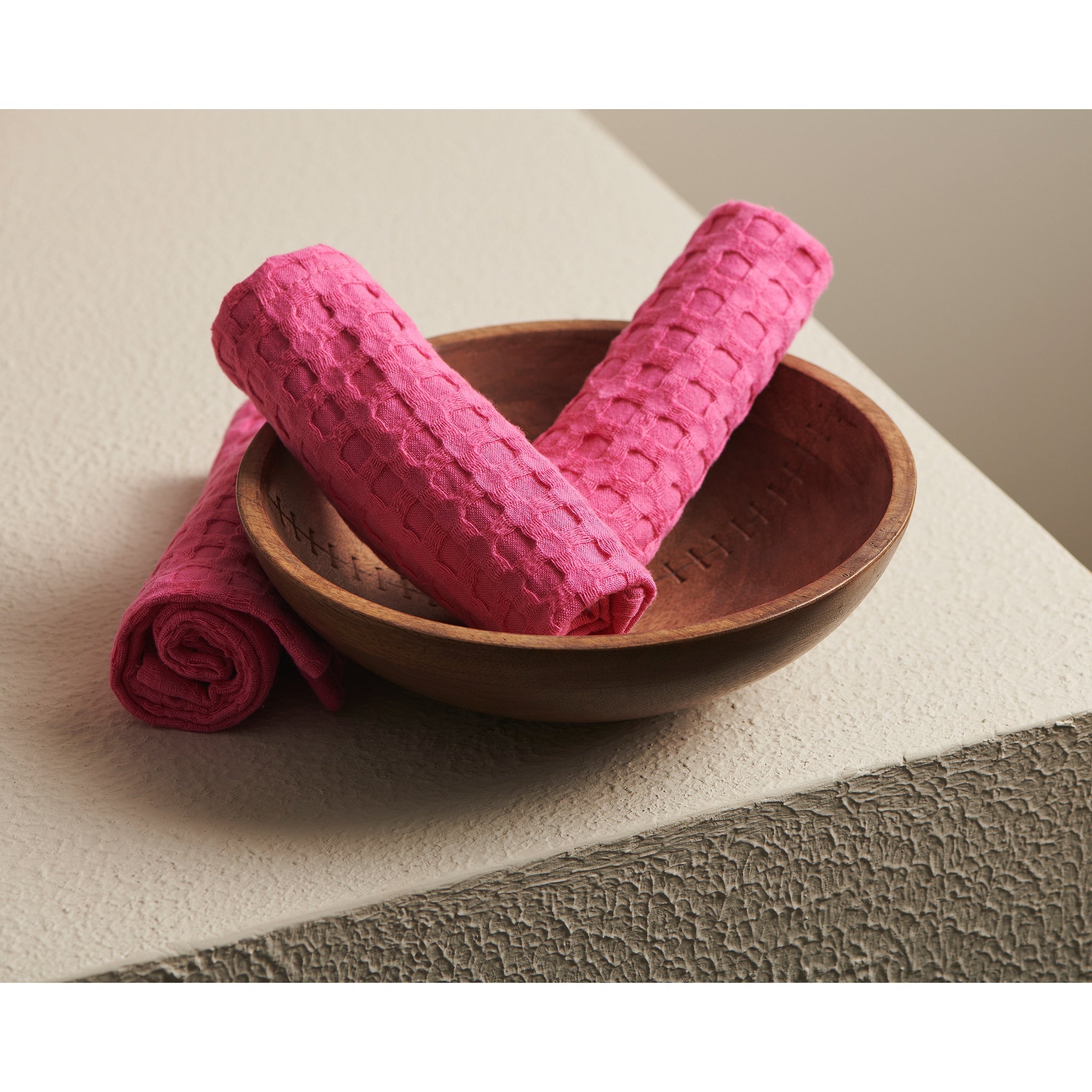 Rose | Cotton | Waffle | Face Towels - Set of 2 - Product Image 