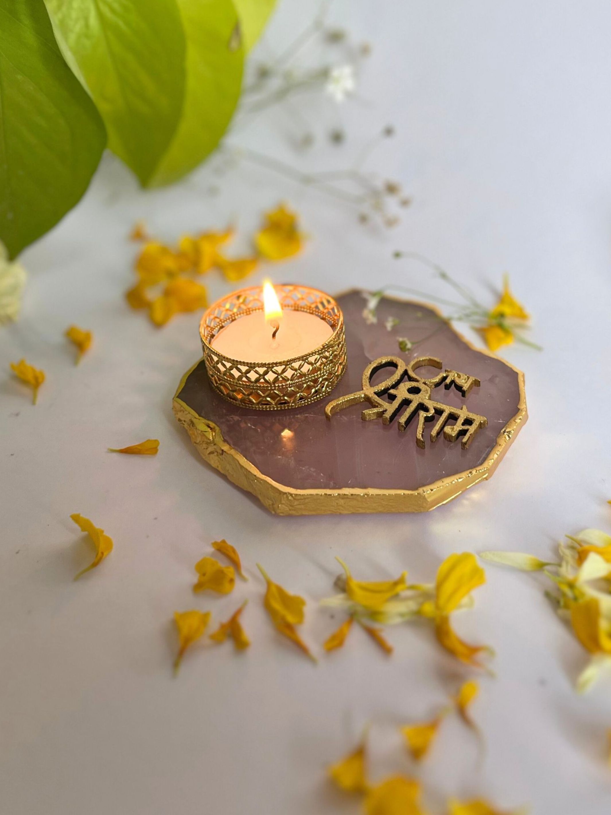 Jai Shree Ram Tea Light Candle Holder Set of 2