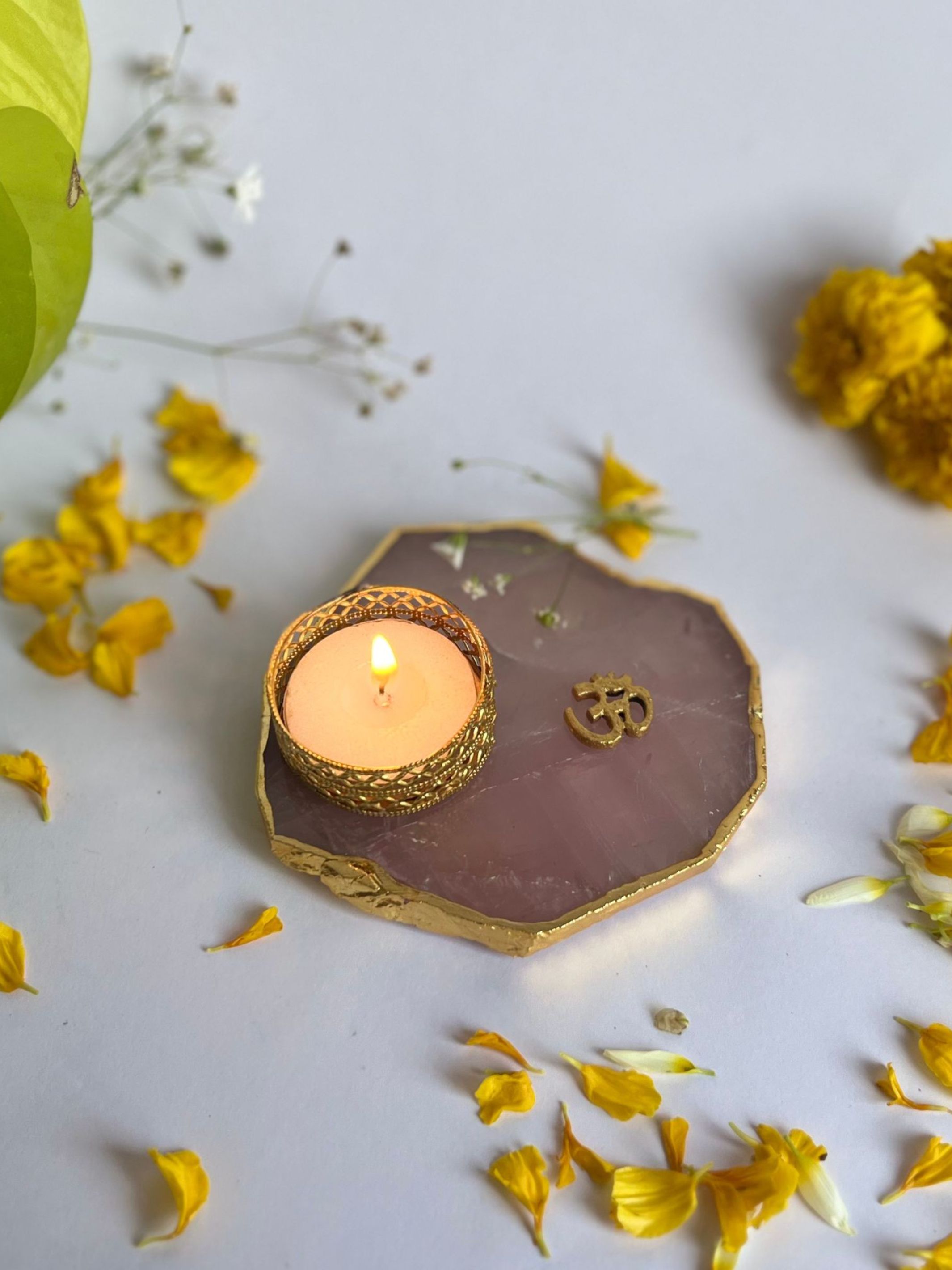 OM Tea Light Candle Holder Set of 2