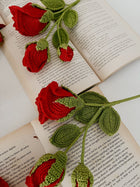 Crochet Flower -  Rose with 2 Buds