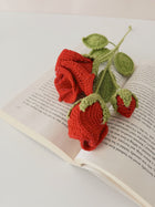 Crochet Flower -  Rose with 2 Buds