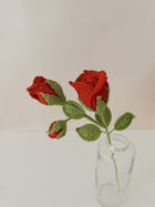 Crochet Flower -  Rose with 2 Buds