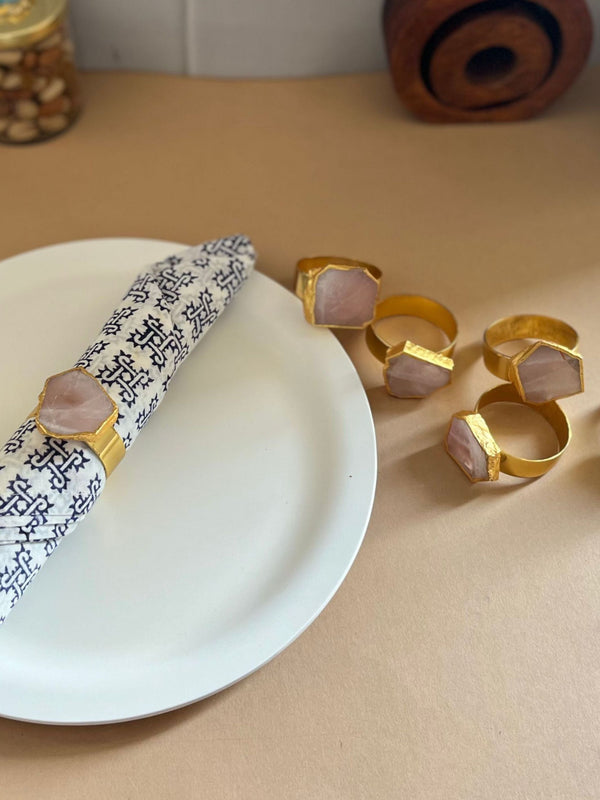 Crystal Agate Napkin Rings Set