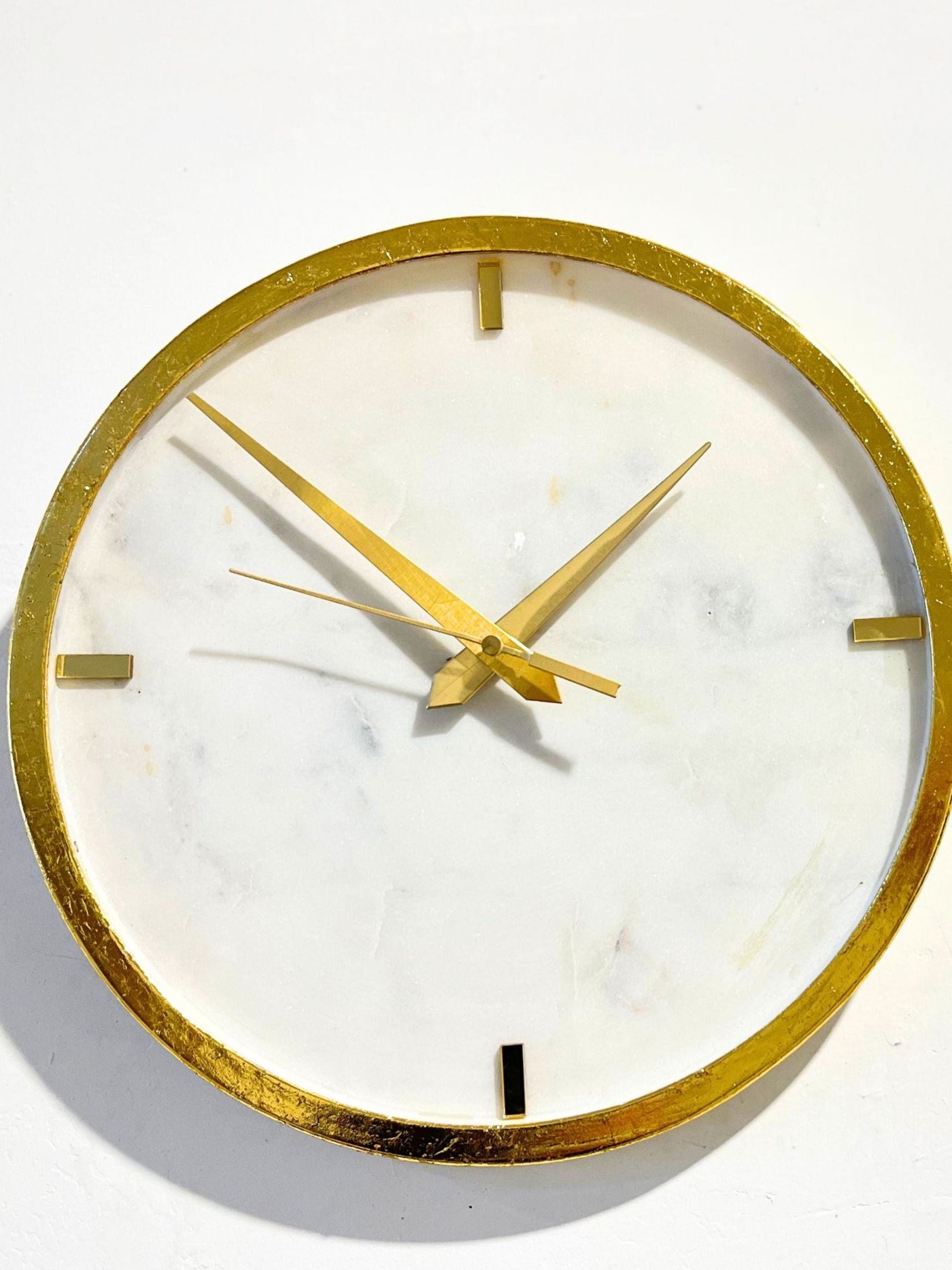 Round White Marble Wall Clock