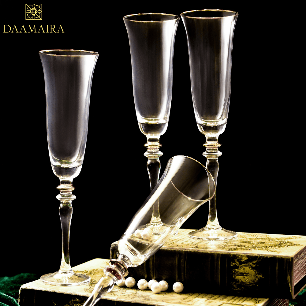 Royale Set Of 4 Champagne Flutes with Gift box