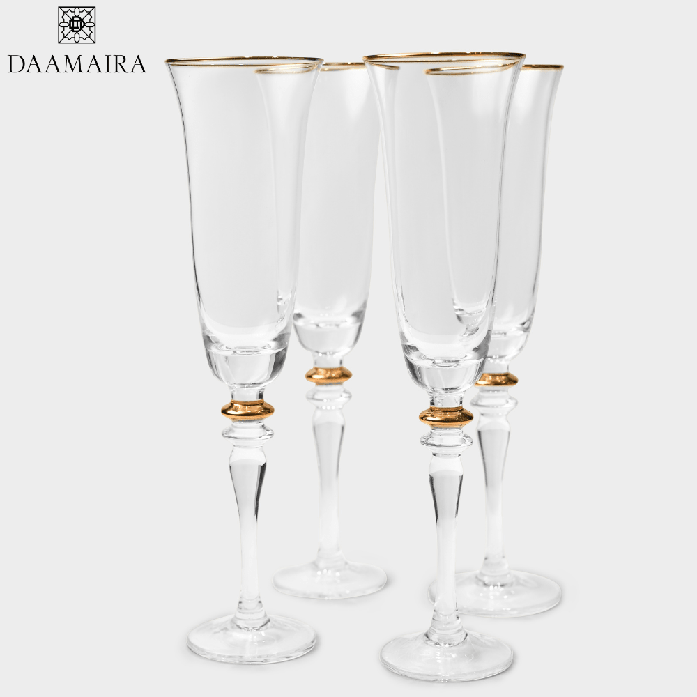 Royale Set Of 4 Champagne Flutes with Gift box