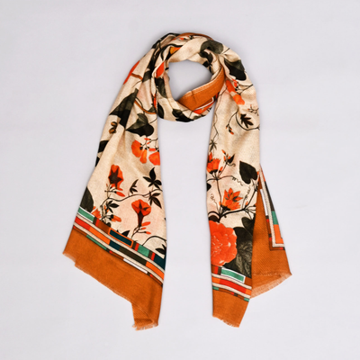 The Scarlet Bloom Bamboo Modal Stole