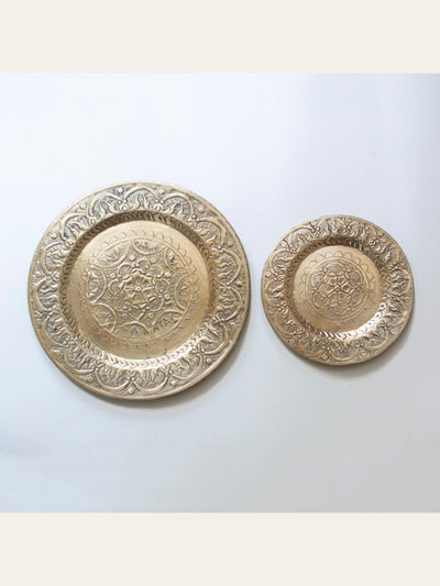 Saaz Silver Wall Decor Plate Set of 2