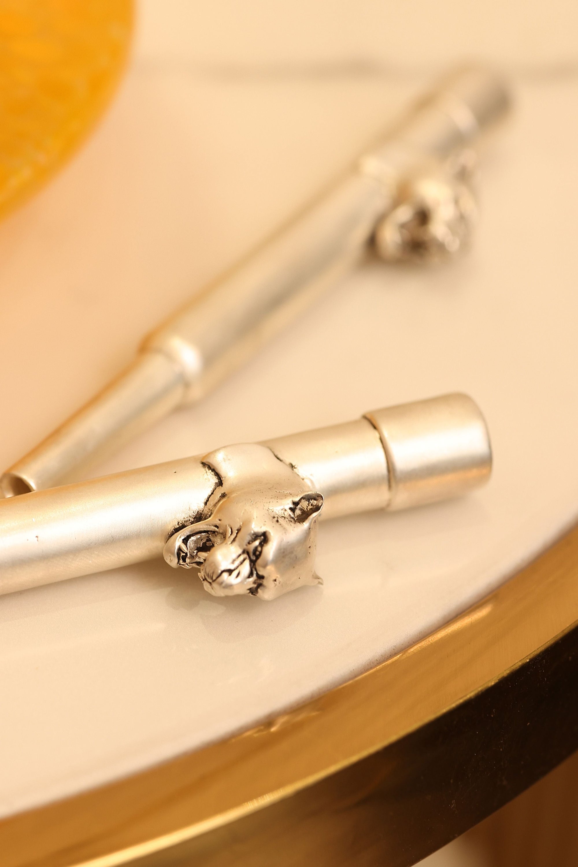 Panther Head Hookah Tip/hookah Mouthpiece in Silver Plating