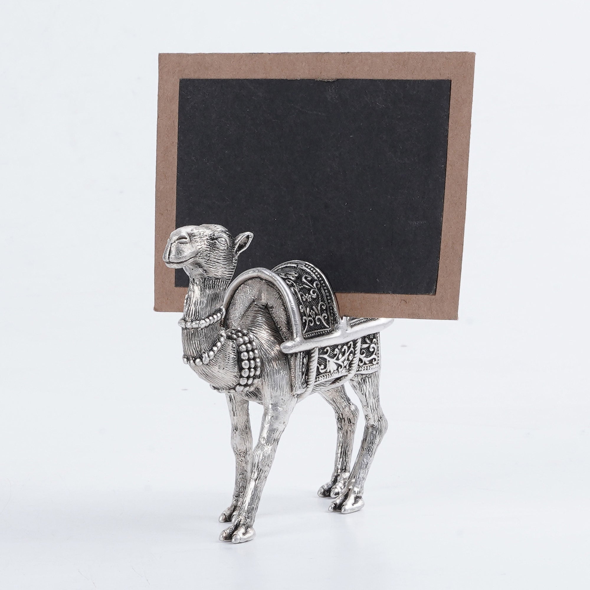 Camel Place Card Holder for Table in Silver Plating