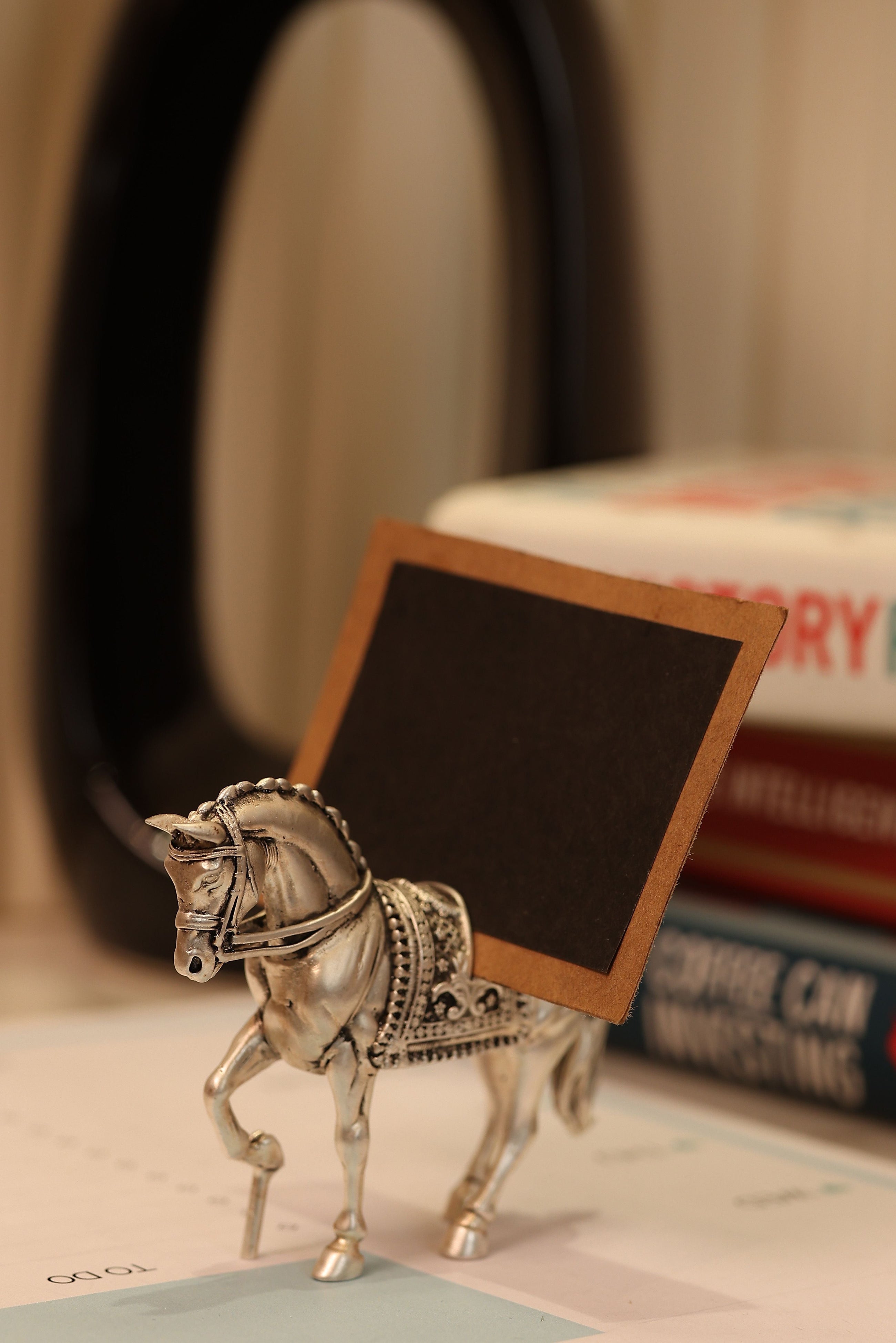 Horse Place Card Holder for Table in Silver Plating - Product Image 