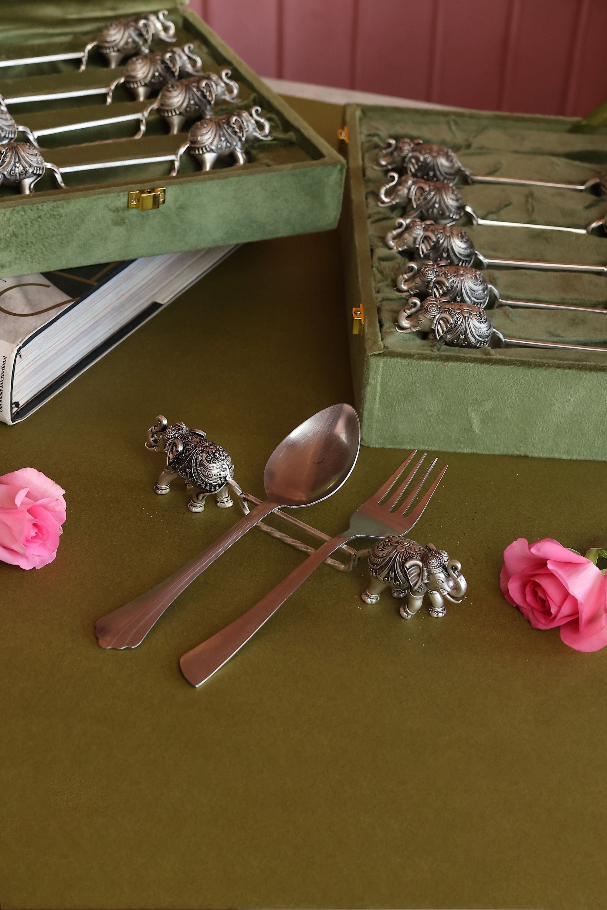 Carved Elephant Spoon Rest