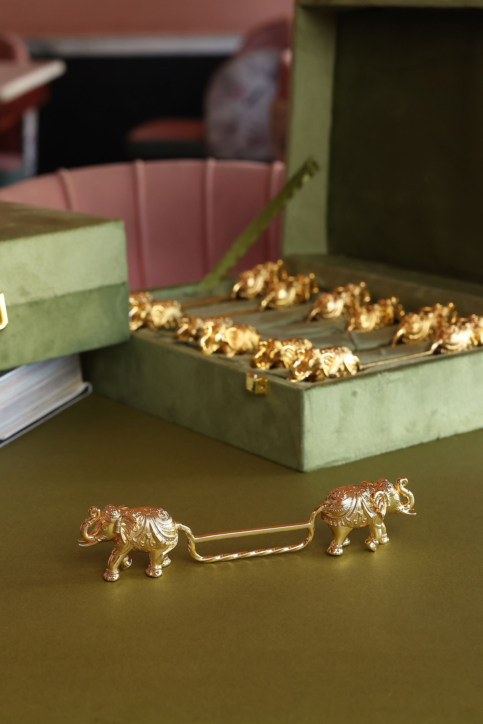 Carved Elephant Spoon Rest