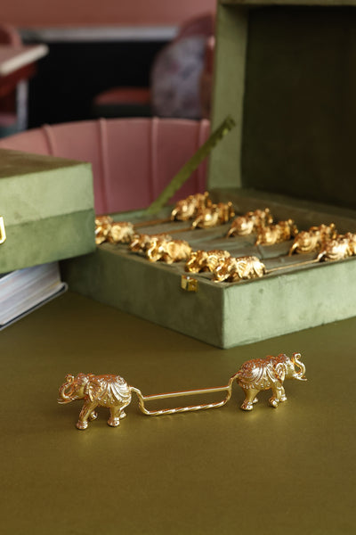 Carved Elephant Spoon Rest