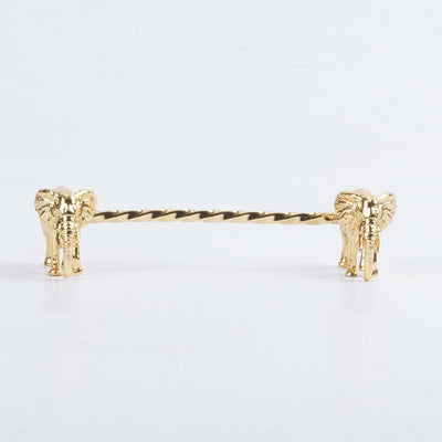Front-Facing Elephant Spoon Rest in Gold Plating