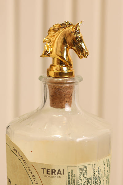 Horse Head Wine Bottle Stopper in Gold Plating