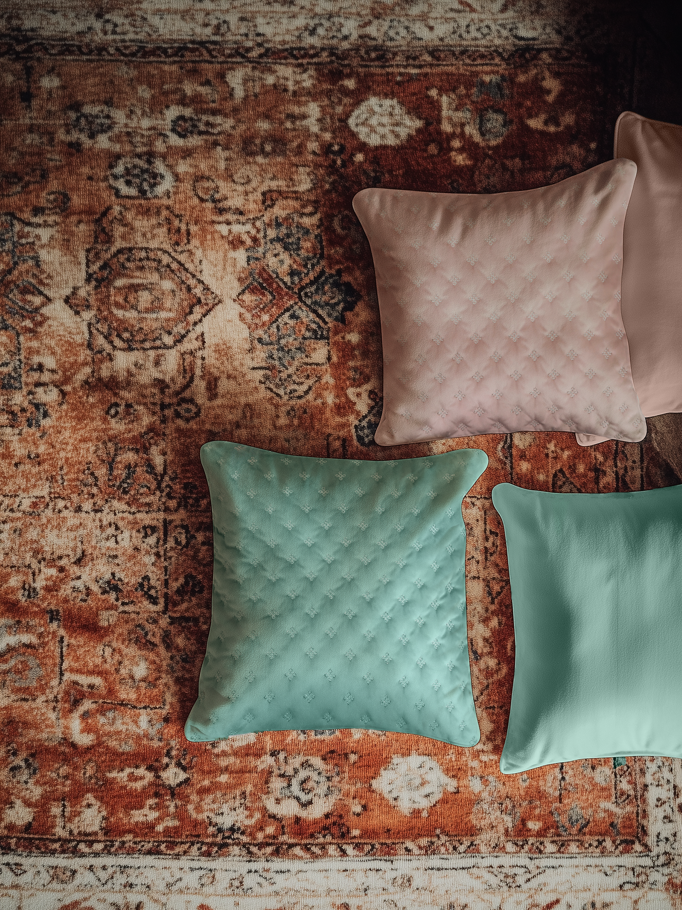 Aayat Aqua Velvet Cushion