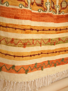 Saffron Serenity Embroidred Throw