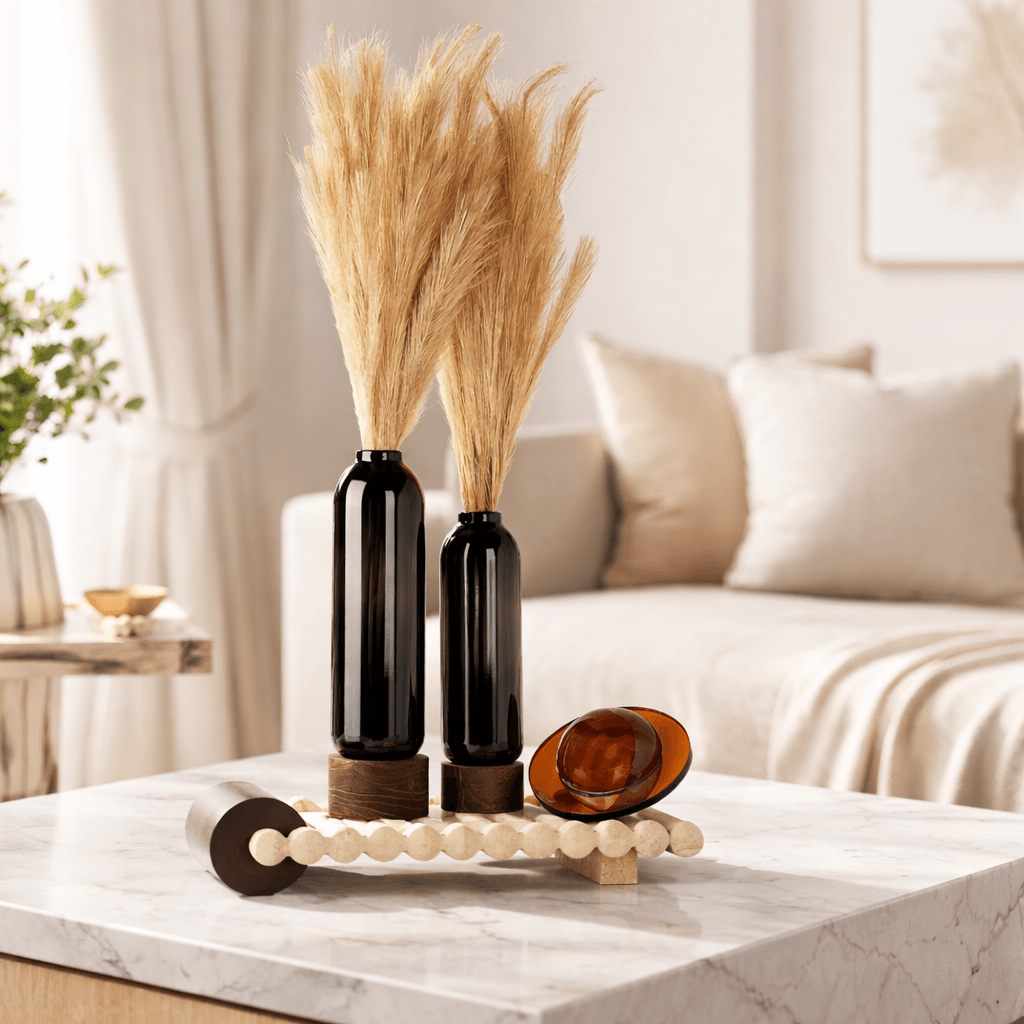 Saint Flower Vase With Wooden Base