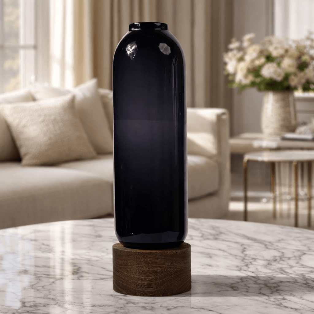 Saint Flower Vase With Wooden Base